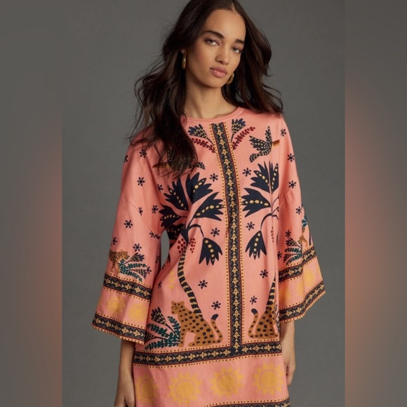 Anthropologie Farm Rio Printed Shift Mini Dress - Picture 6 of 8
